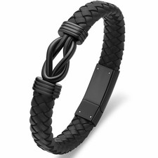 Urn Bracelet for Ashes Leather Cremation Bracelet for Men Women Stainless S - 01