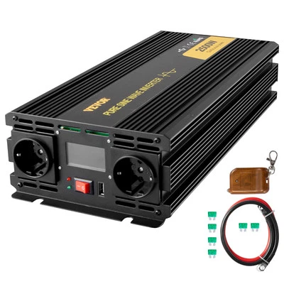 VEVOR Convertisseur Pur Sinus DC 12V AC 230V Convertisseur Sinusoïdal Pur 2500W - Photo 1/4