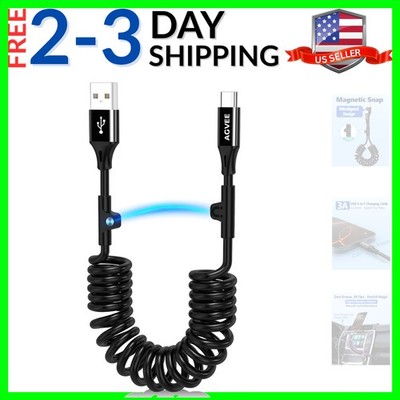 3ft Coiled Short USB to USB-C Charging Cable [USB-IF Certified] 3A Fast Charg...