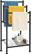 Standing Towel Rack, 3 Tier Towel Racks for Bathroom with Storage Shelf, Freesta