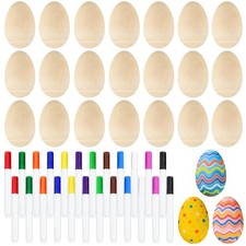 24 Pcs Wooden Egg Shakers, DIY Egg Shakers Musical Instruments Set with 24 Pc...