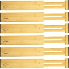 Adjustable Drawer Dividers Organizers Expandable (12-16") Kitchen Drawer Orga...