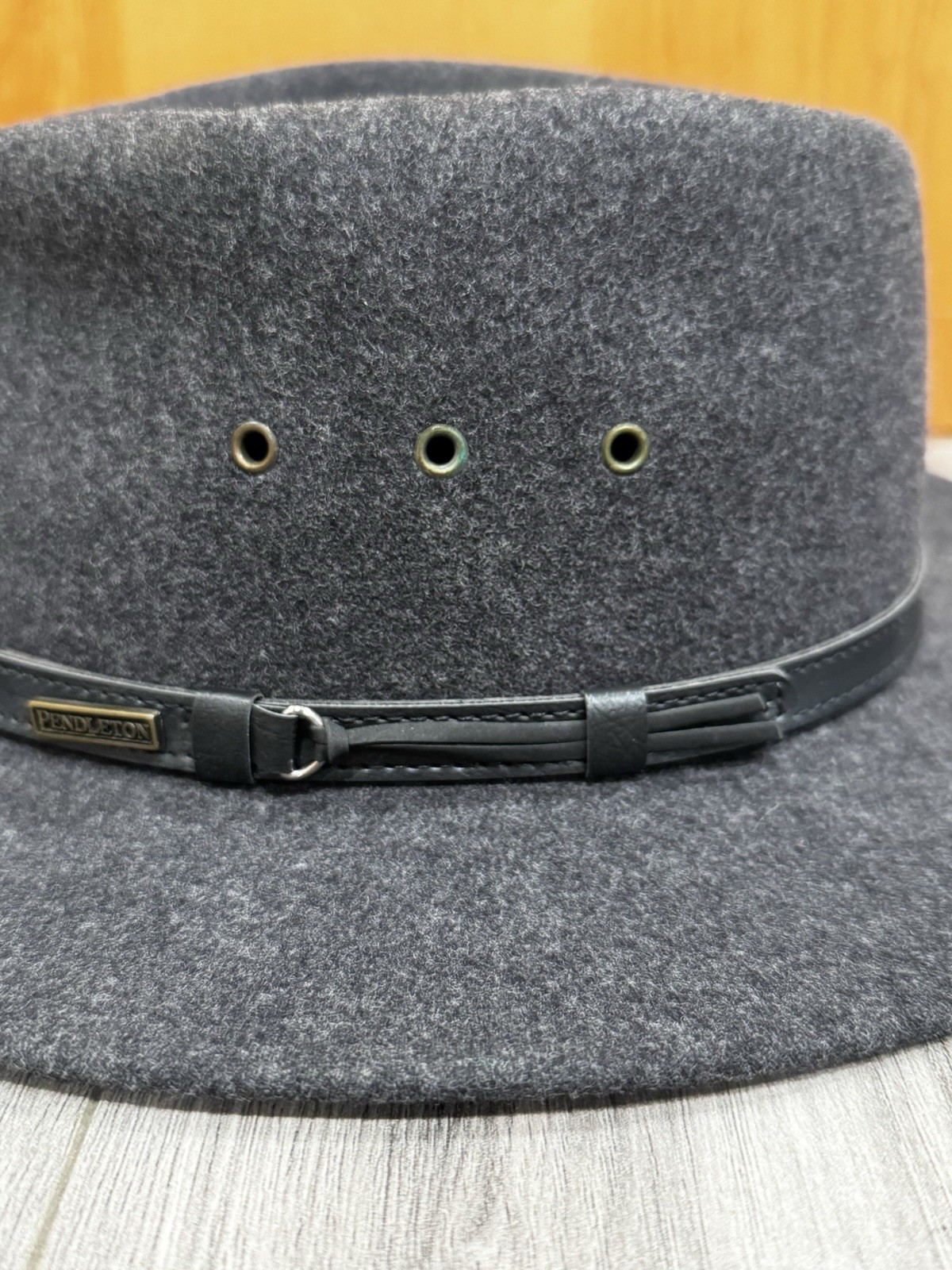 Pendleton Wool Fedora Hat Black Large Made in USA… - image 5