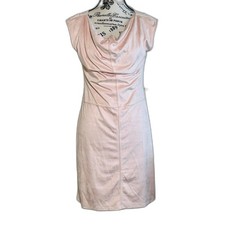 CATO Blush Pink Chamois Shift Bodycon Dress 6 Midi Cottage Sexy Soft