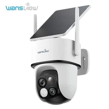 Wansview 3MP 2K Dual-Cam Wireless Solar Security Camera 360°PTZ  Human Detection