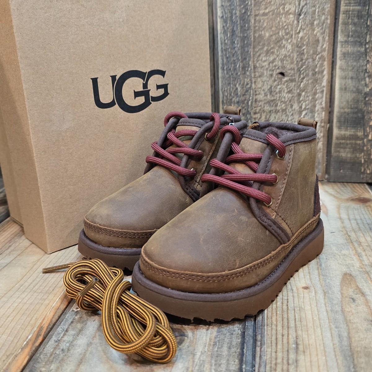 UGG Toddler Neumel II Waterproof Size 8 Grizzly Brown Chukka  display picture 1