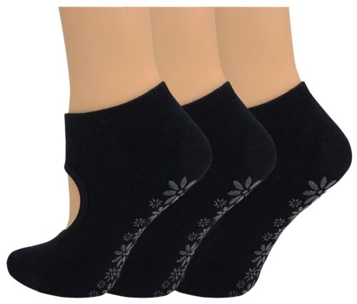 Rutschfeste Yoga Pilates Ballett Barre Kissensocken mit Griffen 3 PAAR - Bild 17 von 20