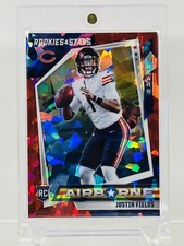 2021 Rookies & Stars Justin Fields Red Airborne Cracked Ice Prizm RC AB-19