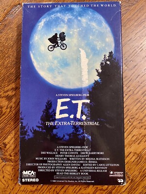 E.T. The Extra Terrestrial VHS Green Steven Spielberg Drew Barrymore Vintage 80s