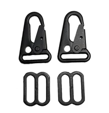 2 HK Snap Hook & 2 Metal Slides for Replacement Rifle Slings Shoulder Straps USA