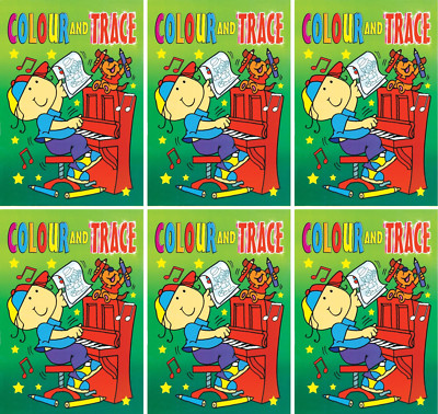 Set 6 X A4 Colouring And Tracing Books Childrens Activity Party Bag Favour Toy