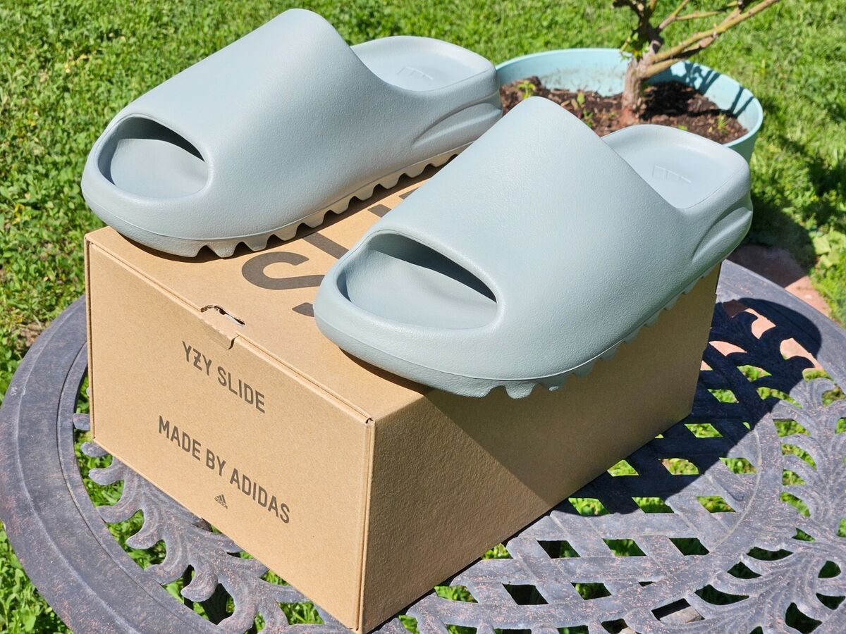 🔥 AUTHENTIC Light Blue Adidas Yeezy Slide SALT ID5480 US 🔥 AUTHENTIC Light Blue Adidas Yeezy Slide SALT ID5480 US