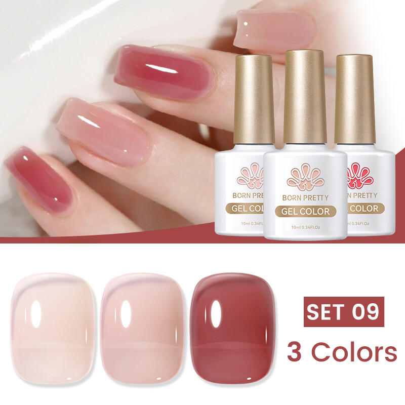 BORN PRETTY Jelly Nude Gel Nagellack 10ml Translucent Soak Off UV Nagellacke - Bild 151 von 157