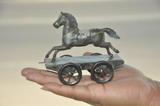 Vintage Running Horse On Platform Litho Pull Along Tin Toy, Japan/Germany
