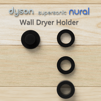 dyson nural HD16 Wall Mount Hair Dryer Holder + Nozzle Holder