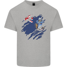 Torn Flag Tristan da Cunha Mens Cotton T-Shirt Tee Top