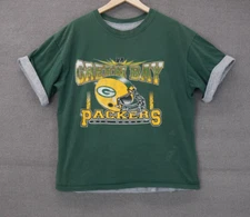 Vintage Green Bay Packers NFC North Tee Shirt Reversible Green Gray Size Large