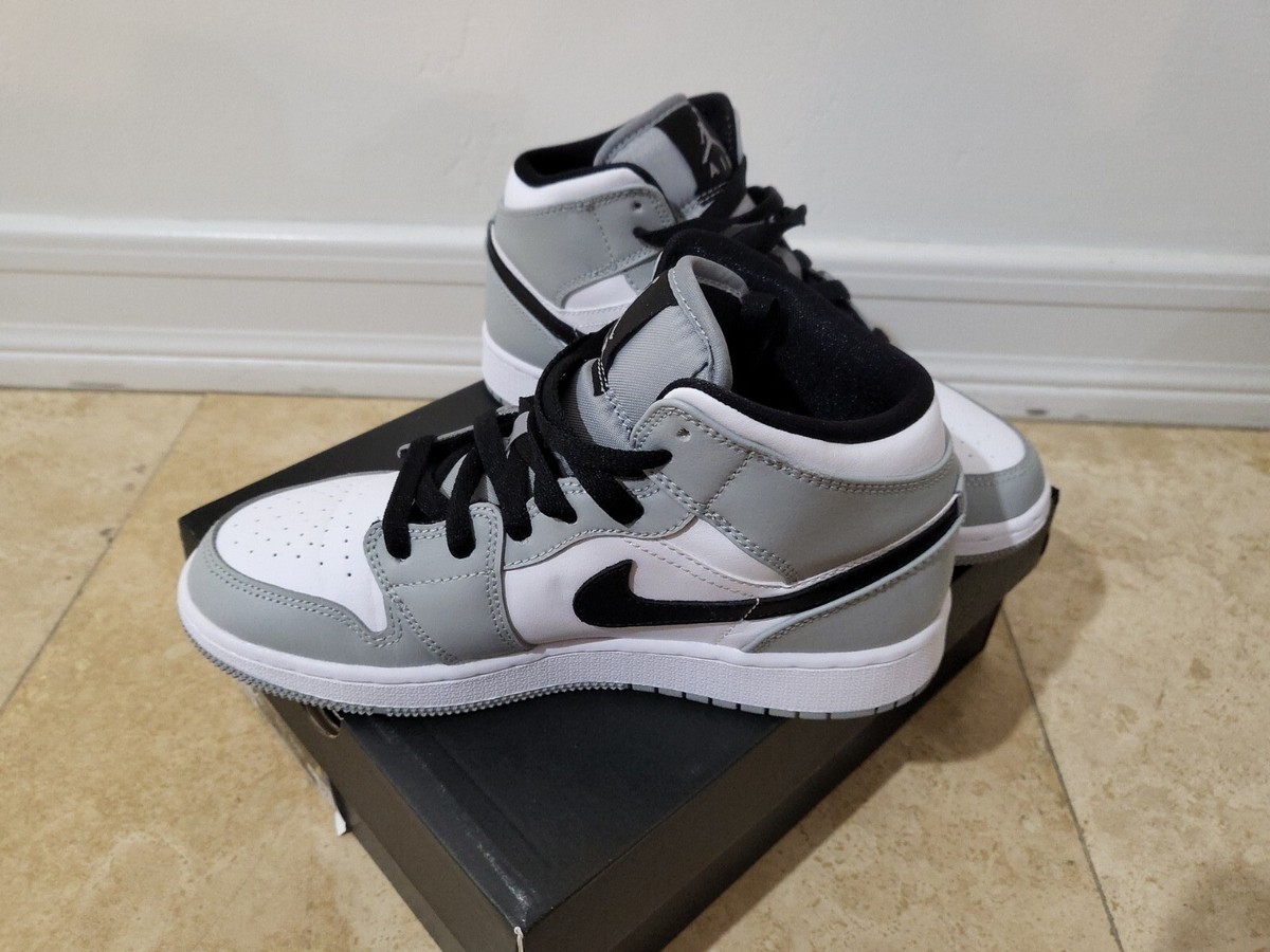 Nike Air Jordan 1 Mid Lt 'SMOKE' Grey Black White 554725-092