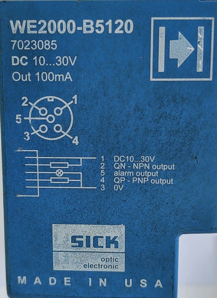 SICK WE2000-B5120 7023085 Adjustable Infrared Photoelectric Proximity Sensor - Image 4 of 4