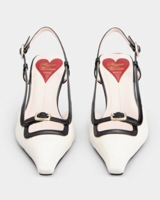 Roger Vivier Viv’ Canard Sling back Pumps In Patent Leather Sz 37