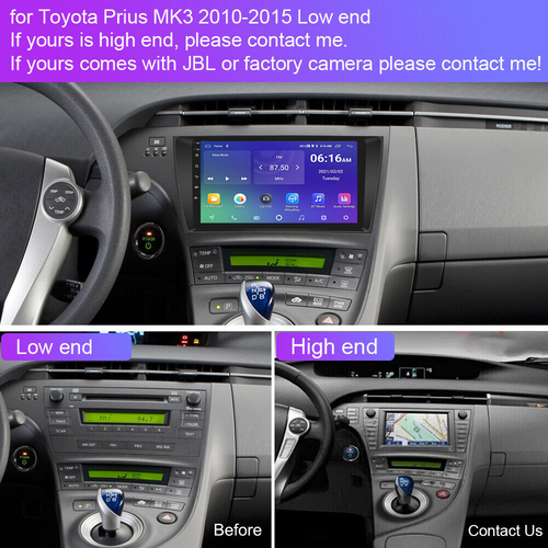 Android 13.0 For Toyota Prius 2010-2015 Apple Carplay Car Radio GPS NAVI Stereo - Foto 3 di 13