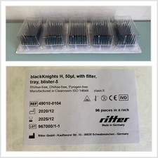 14 RACKS: Ritter Black Knights Conductive Tips, H, 50µL, Brand New
