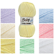 Woolcraft Baby Wool Sparkle Solide DK Double Knitting & Crochet Soft Yarn
