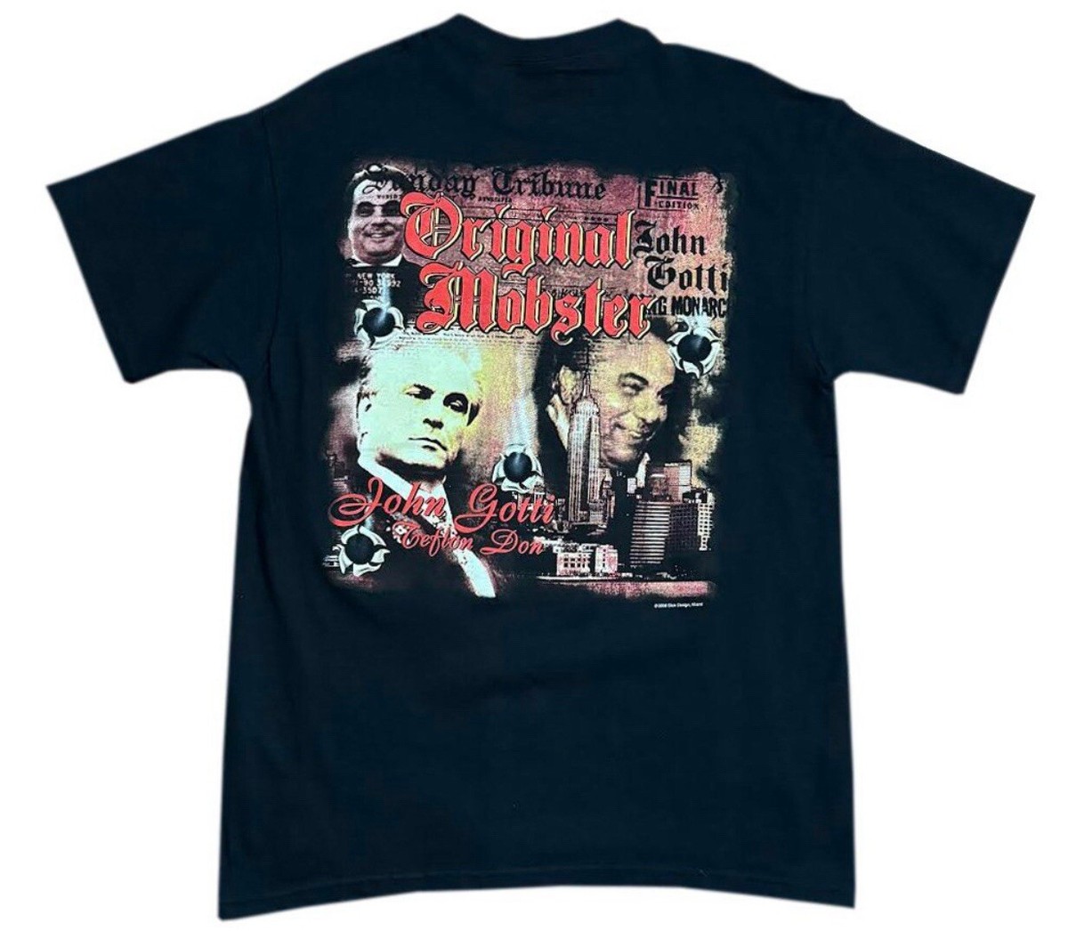 T-shirt John Gotti Dapper Don Usé Vieilli - Taille XL, Couleur Crème - Occasion Très Bon état