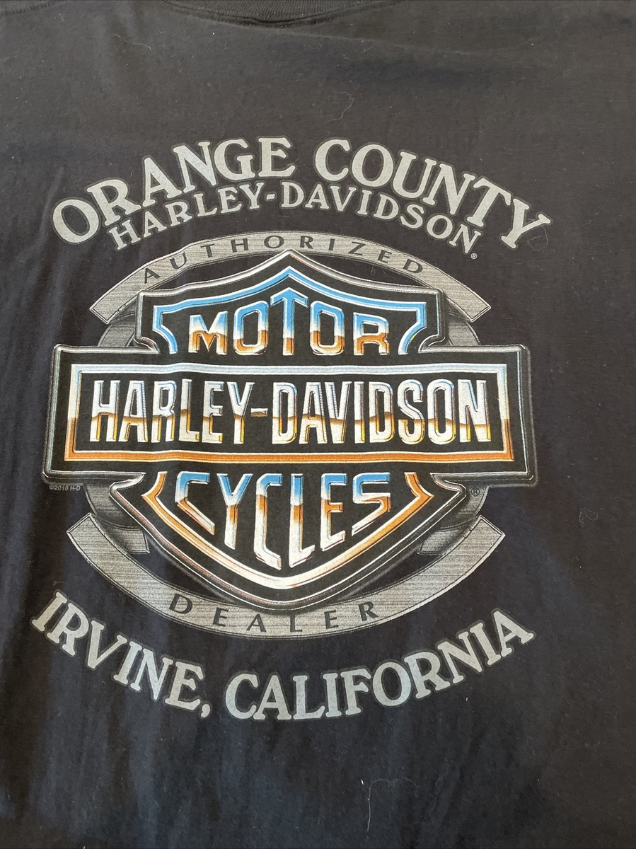 Good Guys Wear Black Harley Davidson Graphic T Shirt 2XL Irvine CA
