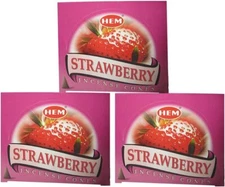 Hem Strawberry Pack of 3 Incense Cones Boxes, 10 Cones Each