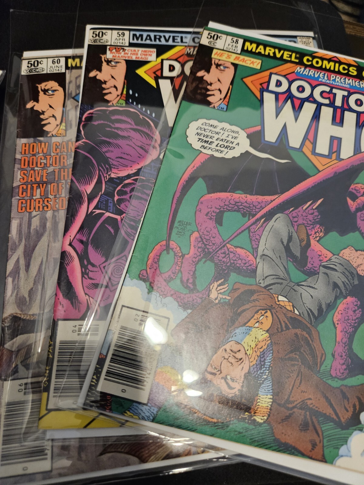 Marvel Premiere # 58,59,60 Doctor Who Newsstand 6.5  Marvel Comics 3 book Lot 