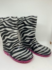 STIVALI PIOGGIA BAMBINI STIVALETTI GOMMA ZEBRATI BIMBA 27 e  30
