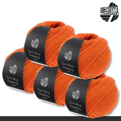 Lana Grossa 5 x 50 g Cool Wool Superbig Uni Schurwolle Merino Wolle  44 Farben