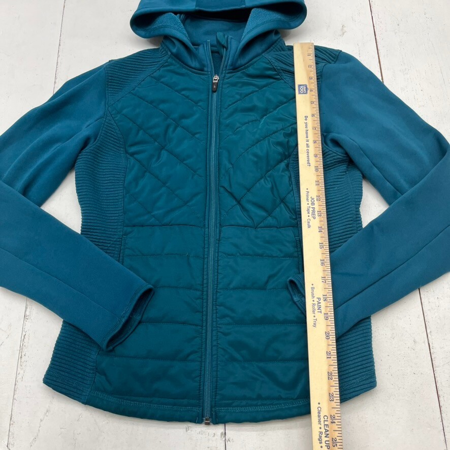 Giacca donna Fila Sport Teal Puffer con cappuccio e zip intera taglia media