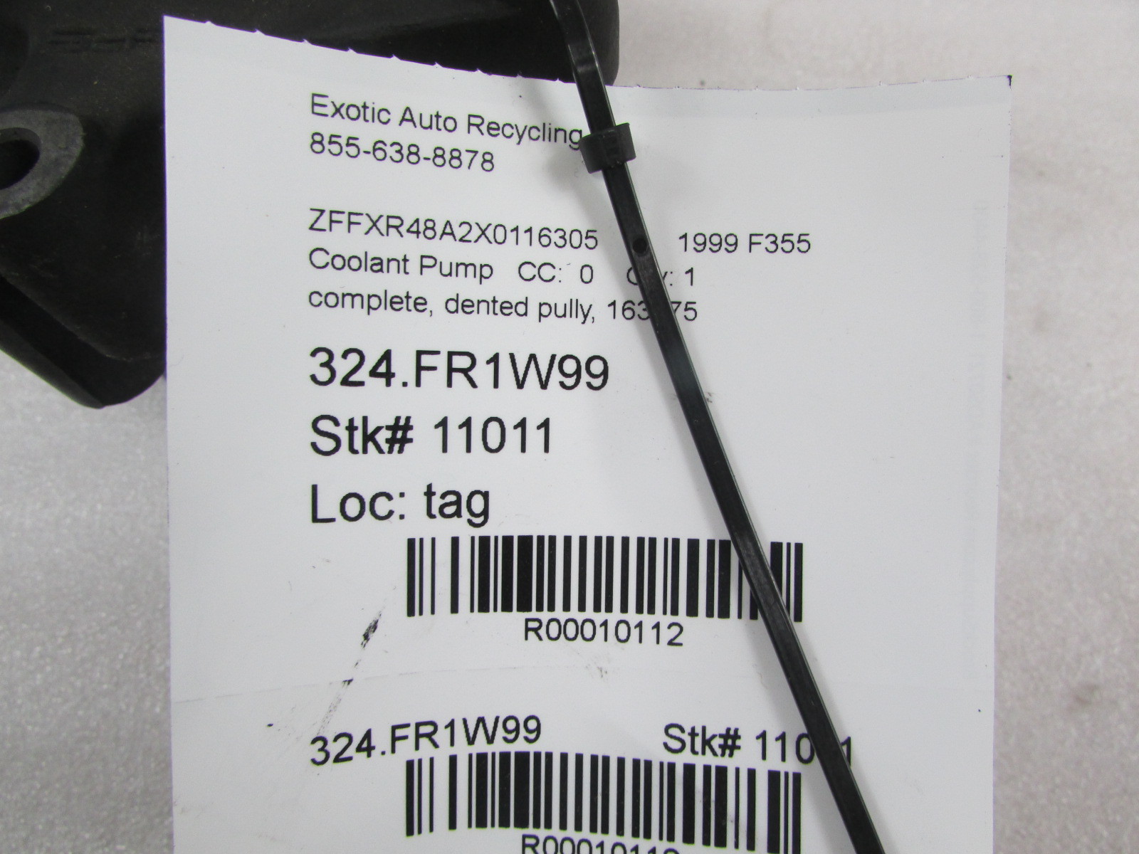 Ferrari 355, Complete Coolant Pump, Used, P/N 163875
