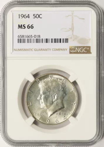 1964 50c Kennedy Half Dollar NGC MS66