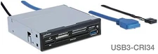 Internal 3.5" Bay 34-in-1 USB2 Card Reader/Writer w/ USB3 Port + SIM/Smart Card