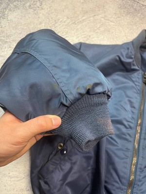 Vintage 80s Alpha Industries MA-1 Bomber XL Ideal Zipper Made in