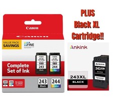 Canon PG-243/CL-244 Black Color Ink Cartridges for PIXMA Printers, PLUS- 243XL