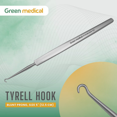 Tyrell Skin Hook, 5'', Delicate 1 Blunt Point, Premium German Stainless