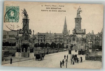 38239455 - San Sebastian Puente de Mara Cristina Denkmal Hauser y Mene Marke