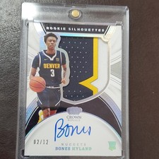 2021-22 Panini Crown Royale Rookie Silhouettes Bones Hyland Auto Patch /12 Fotl…