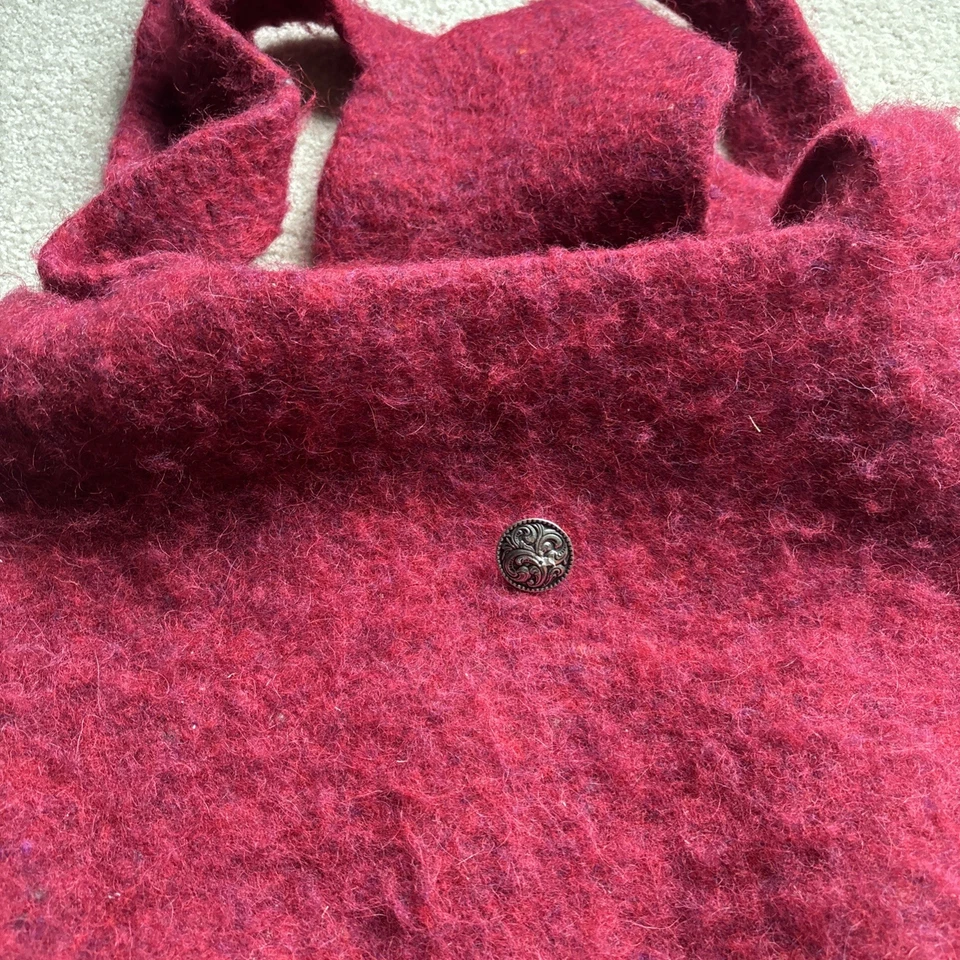 Cartera grande de lana roja vintage Foto 3 de 4