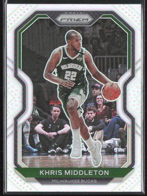 2020-21 Panini Prizm #92 Khris Middleton Silver Prizms Milwaukee Bucks (B3)