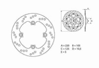 VTR / Hornet / 600 CBR / CBR 900 1000 RR / Dominator - Hintere Bremsscheibe Brem