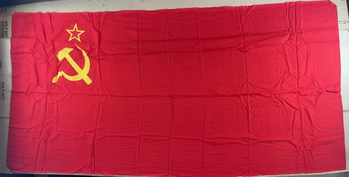 vintage Soviet USSR Russia Russian Flag Hammer and Sickle Design 30”x58” 32C50