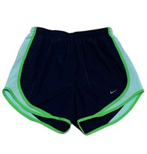 Nike Dri-Fit Navy Blue with Green Aqua Trim Activewear Pull-On Shorts size M