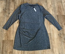 M&S Collection Dress Womens Size UK 20 Black Grey Silver Evening BNWT Summer