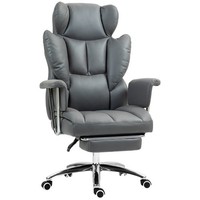 BüRostuhl Mit Liegefunktion, Ergonomisch Schreibtischstuhl, Drehstuhl Dunkelgrau