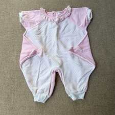 Buster Brown Baby Girl Romper One-Piece 3-6 Months Pink Polka Dot Bow
